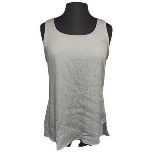 NWT Mitzi Collection Laundered Twill Long Tank Silver Gray Size Large USA Made